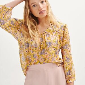 Amour Vert Camila Nouveau Silk Blouse